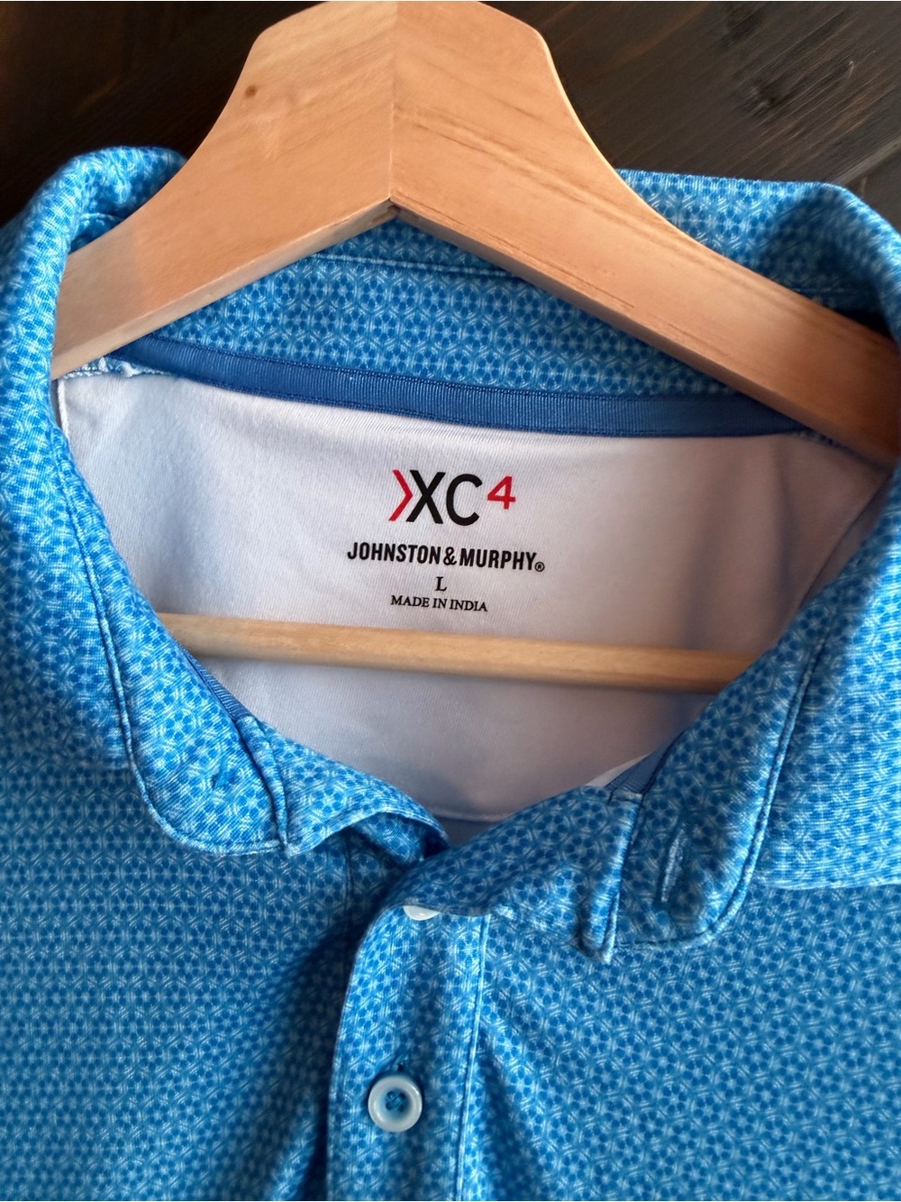 Johnston & Murphy Men’s Blue Performance Polo Shirt L like new condition - Picture 4 of 4